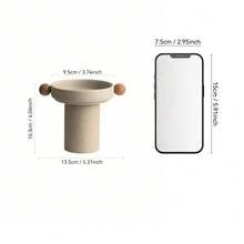 1 Pc Ceramic High Stem Candle Holder, Living Room High-Aesthetic Atmosphere Diffuser Base, Retro Ceramic Fragrance Tray