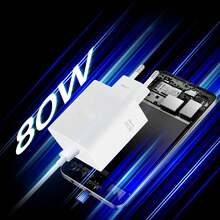Realme 80W Ultra Fast Charger For Android Cellphone SuperVOOC Compatible With GT7 Pro, GT6T, 14 Pro+, 12 Pro+, 12+ 5G, 14 Pro, 12x 5G, C75, C67, Note 60 Fast Power Adapter EU Plug - White - View 2