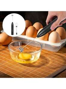 Electric Milk Frother - Effortlessly Create Creamy Foam For Your Coffee - màu đen - Xem 10