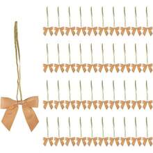 QY- 50pcs Stretch Elastic Loops With Pre-Tied Ribbon Bows For Gift WrappingBaby Showers Weddings Christmas Boxes 5" Gold -5691 - Vàng - Xem 2