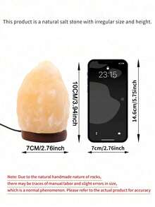 1pc Himalayan Salt Lamp, LED Crystal Salt Lamp Lighting Nightlight, USB Powered, Nursery Night Light, Bedroom Sleep Aid Light, Holiday Decor, Home Decor, Party Decor, Bedroom Decor, Living Room Decor, Bedside Accessory