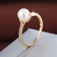 1枚优雅几何球形设计立方氧化锆女士戒指 - 彩色 - 查看 22