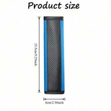 2pcs PU Leather Plaid Embossed Comfortable Breathable Car Seat Belt Shoulder Pads - one-size - View 10