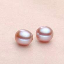 2 Pieces Of 6-7mm Freshwater Strong Light Droplet Pearl Half Hole DIY Jewelry, Suitable For Handmade Materials