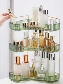 Multifunctional Corner Counter Storage Device -Anti -Mold, Paint Surface, Suitable For Storage Of Bathrooms And Kitchen Dressing Tables - Green - View 8
