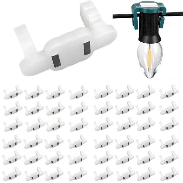 500/100pcs Strong Magnetic Christmas Light Clips, Fit For C9 Sockets, Magnetic Christmas Light Clips Metal Roof Outdoor, C9 Magnetic Clips Universal Outdoor Christmas Icicle String Side Fence, Outdoor String Light Magnetic Clips, For Hanging Christmas Lights, Cable Management And Rope Organization