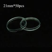 50pcs Commemorative Coin Protector Display Cases, Transparent Plastic Coin Holders, Coin Collection Storage Boxes