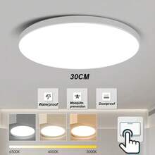 CANMEIJIA Color Changing Ceiling Light, Large Size LED Ceiling Lamp, 3-Color Adjustable 3000K/4000K/6500K/RGB Round Panel Light, Dimmable Color Temperature, 220V, Easy Installation, Suitable For Bathroom/Bedroom/Living Room/Study/Closet/Kitchen/Hallway/Dressing Room/Rental Home/Small Room, Choose Suitable Color Based On Usage Needs - Đèn trần ba màu - Xem 13