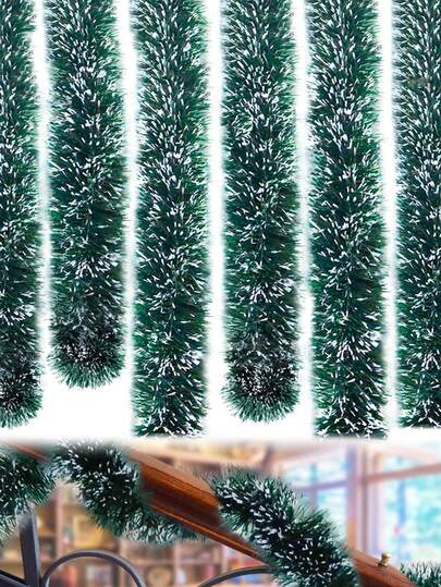 2 PCS Of Dark Green Artificial Christmas Wire Wreaths For DIY Christmas Trees, Fireplaces, Stair Railings, Outdoor And Indoor Holiday Decorations, Ceiling Hanging Decorations, Suitable For Home Cloaks, Stair Fireplaces, Parties, Indoor And Outdoor, Indoor And Outdoor Christmas Trees, Stair Fireplaces, Party Christmas Decorations