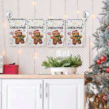 2/4/48 piezas Paños de cocina vintage navideños - Ultra suaves y absorbentes de poliéster con diseños de hombres de jengibre y letras, con lunares a su alrededor. - Perfectos para decoración navideña y regalos de Año Nuevo, decoración de cocina, decoración de fiestas