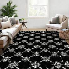 1 件奢华图案印花时尚柔软创意地毯，适合室内/室外，可机洗，四季地毯，家居装饰 - 彩色 - 查看 3