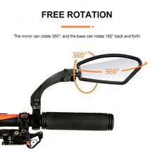 Bike Rear View Mirror Bike Cycling Mirror Clear Wide Range Back Sight Rearview Mirror Adjustable Handlebar Left Right Mirrors