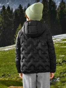 Balabala Lightweight Kids Down Jacket, Boys & Girls 2025 Winter Mall Edition, Hooded Outerwear - Black - View 3