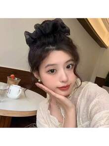 1/5pcs Fluffy Scrunchies, Versatile Hair Ties, Oversized Elegant Chiffon Hair Bands, Everyday Essential