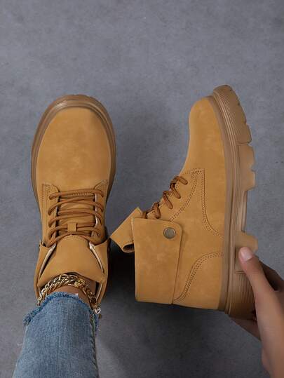 柔软透气的户外时尚靴，厚底，轻便舒适，适合度假、旅行和节日。适合所有季节，时尚风格的踝靴和裸靴，女士高跟粗靴，英伦风格，防水台，大码时尚踝靴