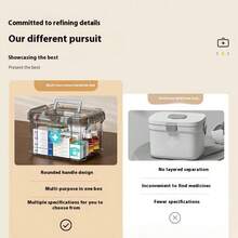 Transparent Multi-Layer First Aid Kit With Handle, Large Capacity Medicine Storage Box, Suitable For Home, Travel, Office, Can Organize Tablets, Bandages, Medical Supplies, Visible Compartments For Easy Access, Ideal For Emergency And Daily Use, Durable And Portable Design, Essential Health Storage Bag