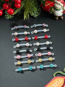 CIZME 1pair Cute Rhinestone Fake Nipple Rings For Women For Daily Decoration, Pink Nipple Cuff Non Piercing Nipple Rings Dangle Heart Chain Fake Nipple Studs Fake Nipple Piercing Jewelry