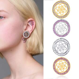 2 件热销优雅贴合闪亮奢华优雅圆形耳塞隧道扩张器拉伸器穿孔女士身体首饰新品情人节礼物