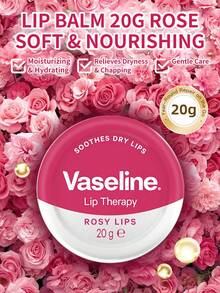 1 Box 20g Rose Vaseline Lip Balm, Moisturizing & Repairing, Smooth Texture, Long-Lasting Hydration, Suitable For Dry Lips, Daily Commute Lip Care - Lipstick 20g Rose - View 1