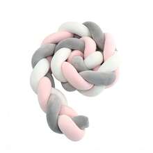 1pc Newborn Baby Bed Rail Soft Bumper Pad, Child Crash Pad, Braided Crib Guardrail - Multicolor - View 35