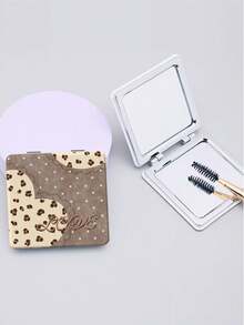 1 pezzo Specchio da trucco bifacciale, nuovo stile Ins con design a pois scintillanti, fiocco di perle, lettera inglese, cuore, pizzo floreale sexy, candela, farfalla di lusso colorata e brillante, specchio compatto portatile e pieghevole, strumento cosmetico, specchio a mano, specchio da tasca, specchio decorativo per casa, viaggio, matrimonio, festa, compleanno, regalo