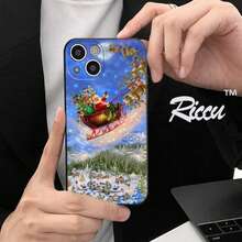 Christmas New Year Gifts Elk Snow Phone Case FOR  14 13 11 12 Pro 8 7 Plus X Pro MAX XR XS MINI New Year Elk Black Covers, Cover Compatible With  17 Case,  17 Pro Case,  17 Pro Max Case