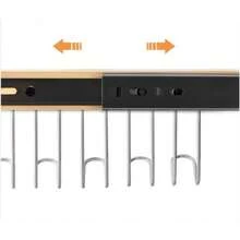 Multifunktionaler Hosenträger-Krawattenhalter-Aufbewahrungsregal - Vielseitiger Wellenaufhänger für eine effiziente Organisation von Unterwäsche, Westen und Accessoires - platzsparendes Ausziehdesign perfekt für den Heimgebrauch, Schrank-Optimierung und stilvolle Aufbewahrungslösungen - ideal für saisonales Garderobe-Management und alltägliche Bequemlichkeit - Holz-links - Übersicht 5