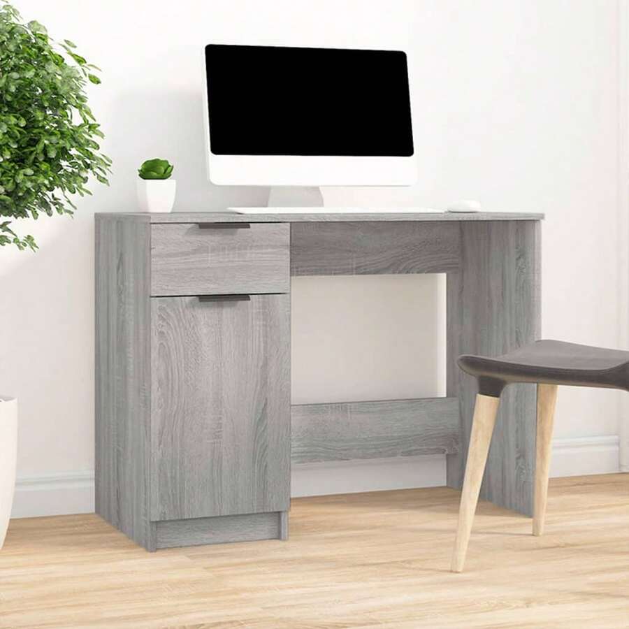 vidaXL Schreibtisch Grau Sonoma 100x50x75 Cm Holzwerkstoff - Grey - View 1