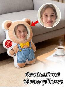 1pc Customized Photo Pillow - Home Decor Pillow, Ideal Gift For Couples, Boyfriends And Girlfriends - Suitable For Valentine's Day, Christmas, Thanksgiving, Halloween And Other Holidays