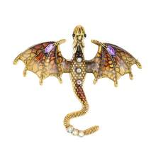 1pc Men's Colorful Drip Oil Enamel Dragon Brooch Pin, Fashion Versatile Casual Accessory