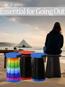 1pc Upgraded Foldable Stool, Lightweight Yet Sturdier, 400 Lbs Load-Bearing Portable Folding Stool, Suitable For Camping, Fishing, Hiking, BBQ, Compact Yet Durable, Extendable & Foldable Outdoor Camping Bench For Adults