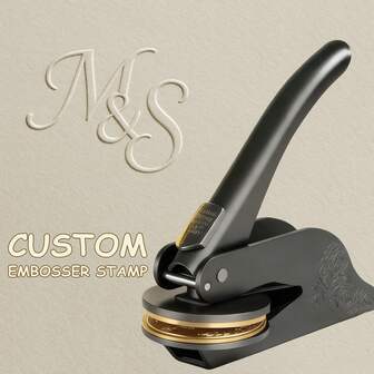 1 PC Personalized Embosser Stamp, Custom Hand Embosser Stamp,Logo Embosser,Wedding Logo Embosser,Library Book Embosser Stamp