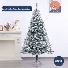 1 pieza Árbol de Navidad nevado blanco, hecho de tela de peluche artificial con efecto de copos de nieve natural, estructura de ensamblaje rápido con soporte de metal plegable resistente, hojas de PVC de alta calidad, fácil de ensamblar, adecuado para decoración navideña en el hogar, oficina y comercio