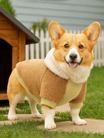 1PC Adorable Pet Hoodie Coat Soft And Cozy Knitwear For Small Middle Dogs, Thickened Warm Puppy Winter Apparel For French Bulldog Beagle