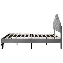 Upholstered Bed 140*200 With Slatted Frame And Headboard, Upholstered Bed With Height-Adjustable Headboard, For Adults & Teenagers, Wooden Slats, Easy Assembly, Velvet, Grey - Gray + Velvet + 140cm*200cm - 查看 2