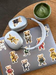 50 Stücke coole Polo Maskottchen Bär Aufkleber, süße Cartoon Aufkleber zum Basteln, für Tagebuch, Telefon, Laptop, Kühlschrank, Skateboard, Geschenk für Jugendliche