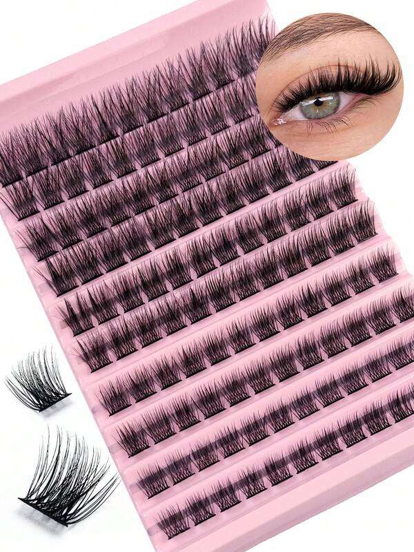 120 Clusters Individual Cluster Lashes DIY Lashes DIY Lash Extension Crossed Wispy Soft Daily Cluster Lashes Thin Band Natural 8-16mm Mixed Length False Eyelashes Lash Clusters, Eyelash Clusters, Individual Eyelashes, Lashes, Fake Lashes