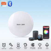 CANMEIJIA Color Changing Ceiling Light, Large Size LED Ceiling Lamp, 3-Color Adjustable 3000K/4000K/6500K/RGB Round Panel Light, Dimmable Color Temperature, 220V, Easy Installation, Suitable For Bathroom/Bedroom/Living Room/Study/Closet/Kitchen/Hallway/Dressing Room/Rental Home/Small Room, Choose Suitable Color Based On Usage Needs - Đèn trần ba màu - Xem 15