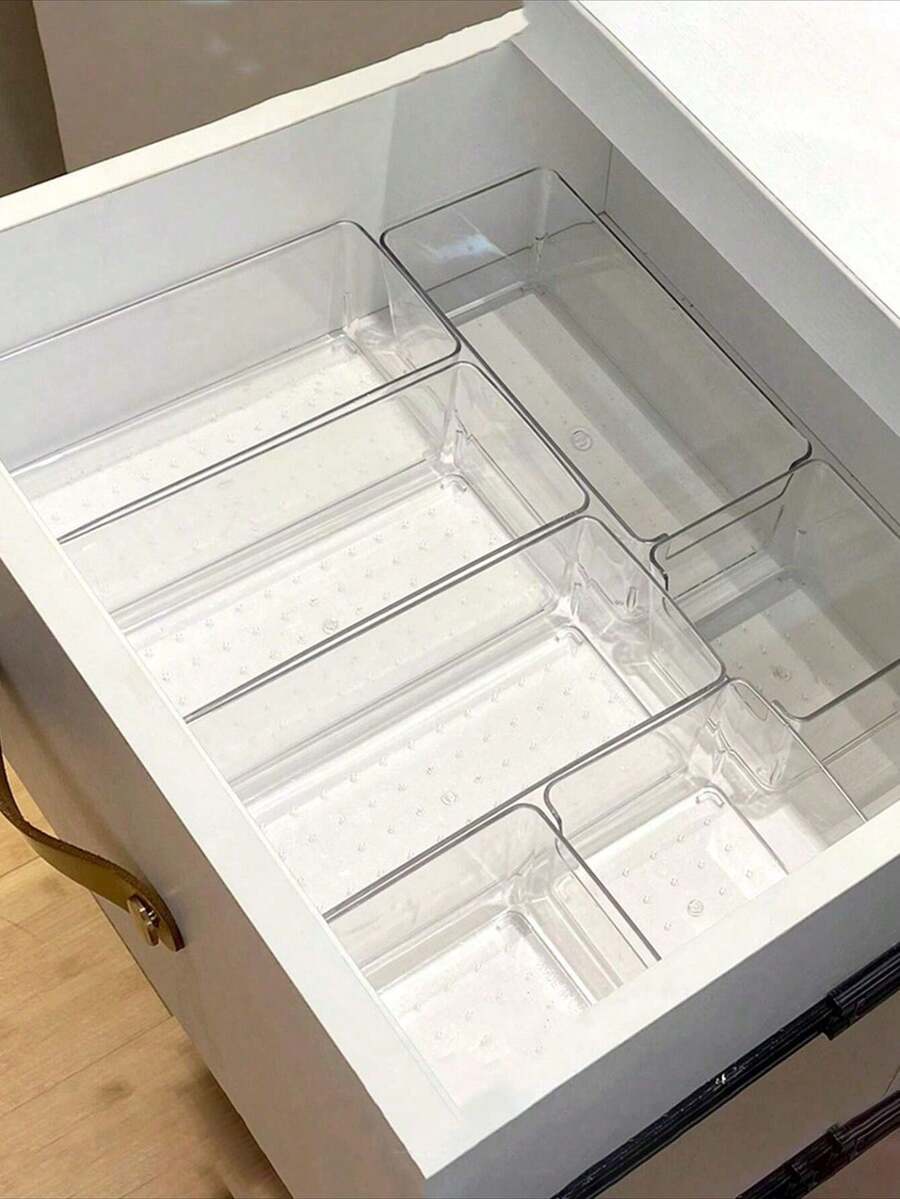 1/7 pezzi Set di scatole organizer multiuso trasparenti - Bagno, Vanità, Cosmetici, Camera da letto, Cucina, Ufficio, Borsa trucchi, Accessori da viaggio - Multicolore - Visualizzare 1