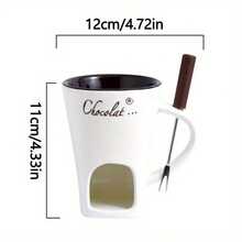 1 Chocolate Furnace, Chocolate Fire Boiler, Chocolate Melting Pot, Cheese Heating Cup, Chocolate Melting Pot With Fork, Suitable For Home, Party, Camping, Office - Easy To Clean - Multicolor - View 5