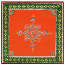 vidaXL Tavolino da caffè arancione dipinto a mano in legno massello di mango