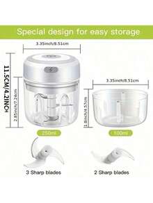 [Picador De Verduras]Glam Cordless Food Processor - Rechargeable Mini Blender For Ginger, Nuts & Purees