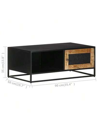 VidaXL Coffee Tafel 90x50x35 Cm Rough Mango Wood view 7