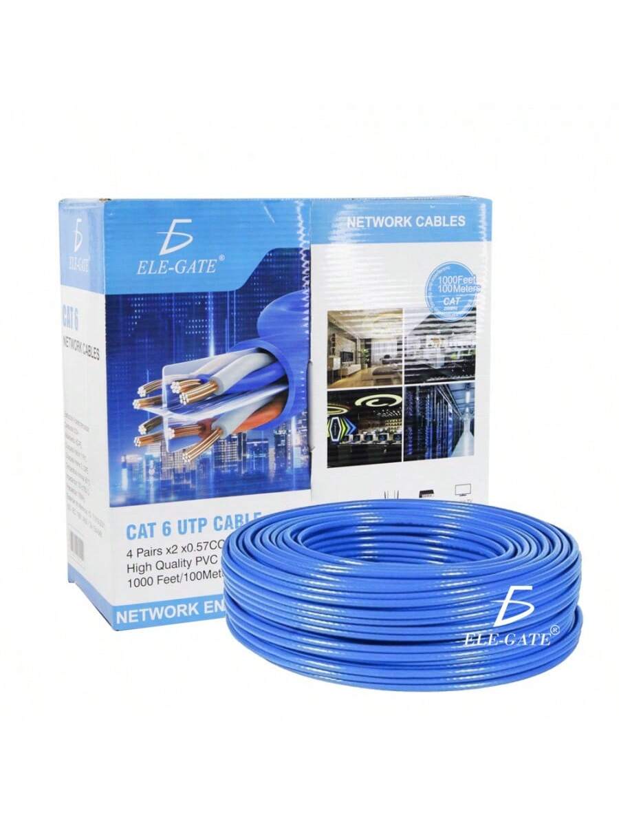 Cable Cat6 Utp Rj45 de 100 metros, color azul Cober