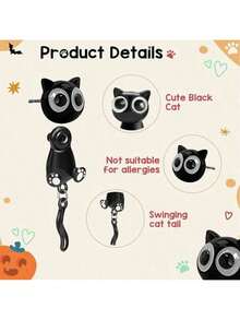 Pendientes adorables de gato negro para mujeres, lindos pendientes de botón, regalos de Halloween y Navidad, baratijas para mujeres, regalos para mujeres