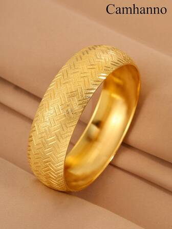 Camhanno 1 st elegant och lyxigt armband i rostfritt stål, med unika texturerade mönster, perfekt för dejtingscener för att visa din charm, även utmärkt för fester för att framhäva din distinkta stil, och lämpligt för daglig pendling för att ge en touch av sofistikering till din kontorsoutfit.