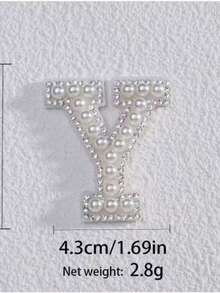 26片珍珠字母贴片，带背胶，DIY配件，水钻图案贴片，适用于帽子、珠宝、蛋糕、婚礼、情人节、浪漫水晶皇冠装饰 - 彩色 - 查看 19