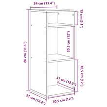 vidaXL Libreria in cemento grigio 34x31x80 cm in legno composito