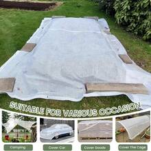 1 pieza Lona transparente resistente y resistente al agua, lona protectora transparente multiusos de 20 mil, con bordes reforzados, lona impermeable para exteriores resistente a rayos UV (Lona de malla transparente)