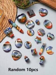 1/5/10/20 piezas Piedras de colores múltiples del Chakra Cuarzo natural pulido asimétrico Cuentas de energía de yoga para sanación del Chakra Accesorios para hacer joyas DIY